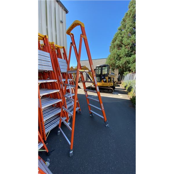 ALLRIGHT FXP300-06 HEAVY DUTY 6' ORANGE CARBON FIBER INDUSTRIAL PLATFORM LADDER