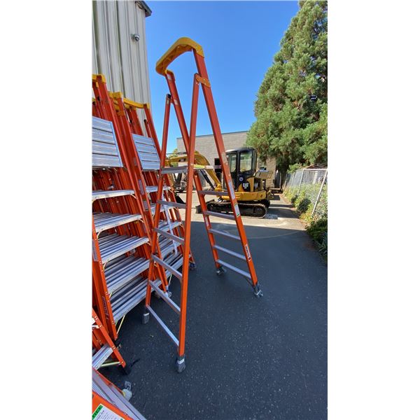 ALLRIGHT FXP300-06 HEAVY DUTY 6' ORANGE CARBON FIBER INDUSTRIAL PLATFORM LADDER