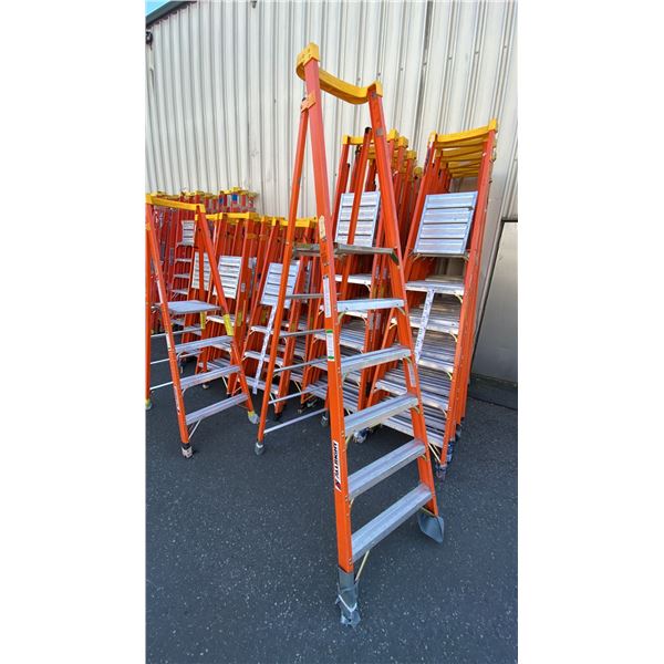 ALLRIGHT FXP300-06 HEAVY DUTY 6' ORANGE CARBON FIBER INDUSTRIAL PLATFORM LADDER