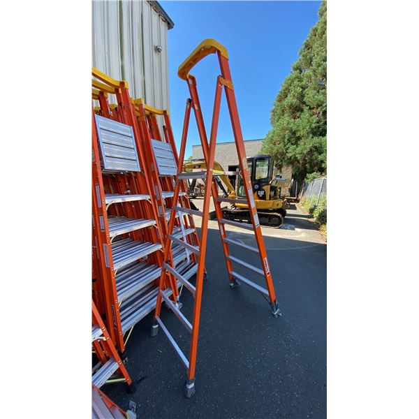 ALLRIGHT FXP300-06 HEAVY DUTY 6' ORANGE CARBON FIBER INDUSTRIAL PLATFORM LADDER