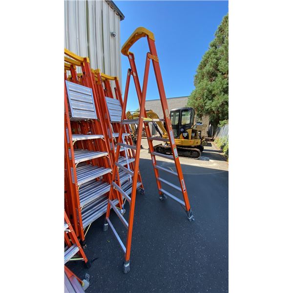 ALLRIGHT FXP300-06 HEAVY DUTY 6' ORANGE CARBON FIBER INDUSTRIAL PLATFORM LADDER