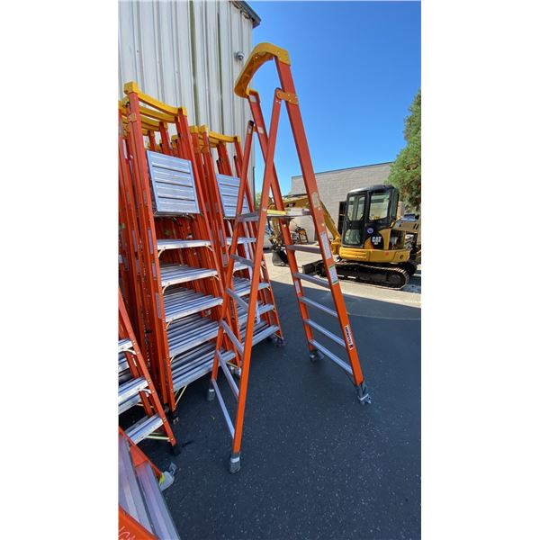 ALLRIGHT FXP300-06 HEAVY DUTY 6' ORANGE CARBON FIBER INDUSTRIAL PLATFORM LADDER