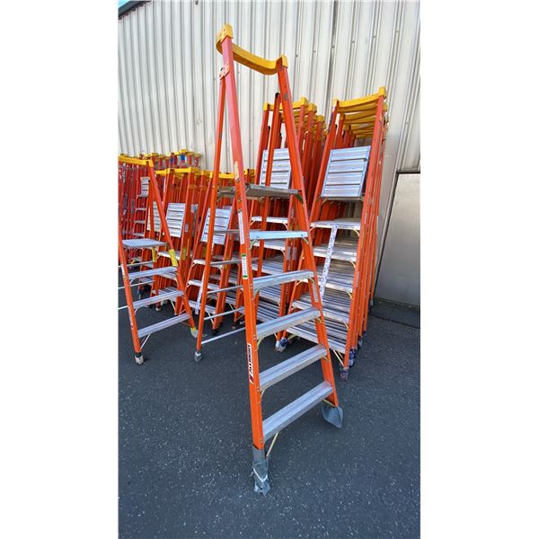 ALLRIGHT FXP300-06 HEAVY DUTY 6' ORANGE CARBON FIBER INDUSTRIAL PLATFORM LADDER