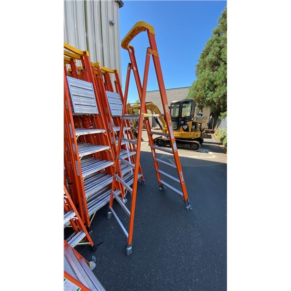 ALLRIGHT FXP300-06 HEAVY DUTY 6' ORANGE CARBON FIBER INDUSTRIAL PLATFORM LADDER
