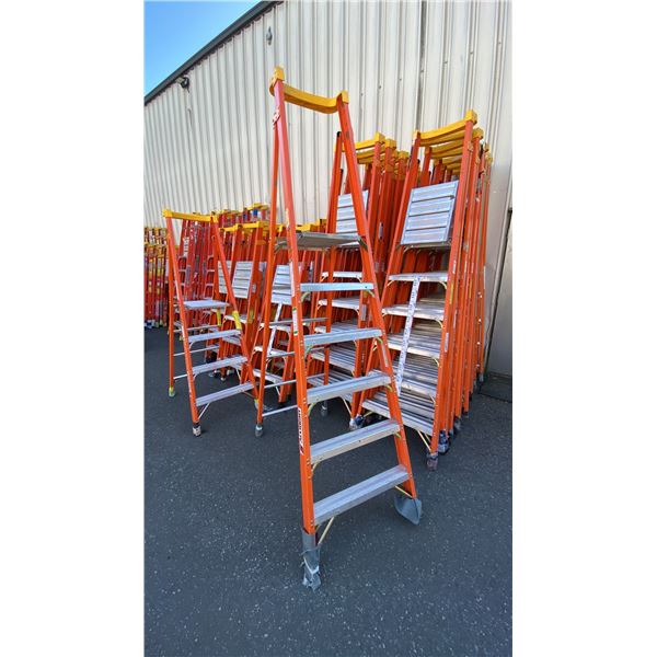 ALLRIGHT FXP300-06 HEAVY DUTY 6' ORANGE CARBON FIBER INDUSTRIAL PLATFORM LADDER