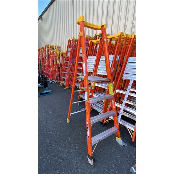 ALLRIGHT FXP300-04 HEAVY DUTY 4' ORANGE CARBON FIBER INDUSTRIAL PLATFORM LADDER
