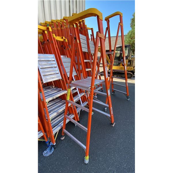 ALLRIGHT FXP300-04 HEAVY DUTY 4' ORANGE CARBON FIBER INDUSTRIAL PLATFORM LADDER