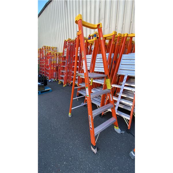 ALLRIGHT FXP300-04 HEAVY DUTY 4' ORANGE CARBON FIBER INDUSTRIAL PLATFORM LADDER