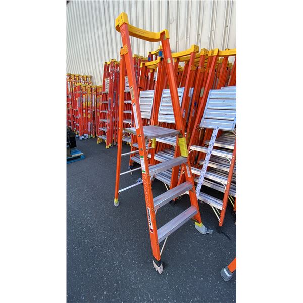 ALLRIGHT FXP300-04 HEAVY DUTY 4' ORANGE CARBON FIBER INDUSTRIAL PLATFORM LADDER