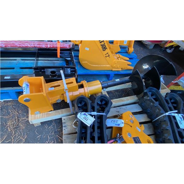 GIYI B-303TZLXZ HEAVY DUTY HYDRAULIC MINI EXCAVATOR AUGER ATTACHMENT *FITS CAT 303 EXCAVATORS*