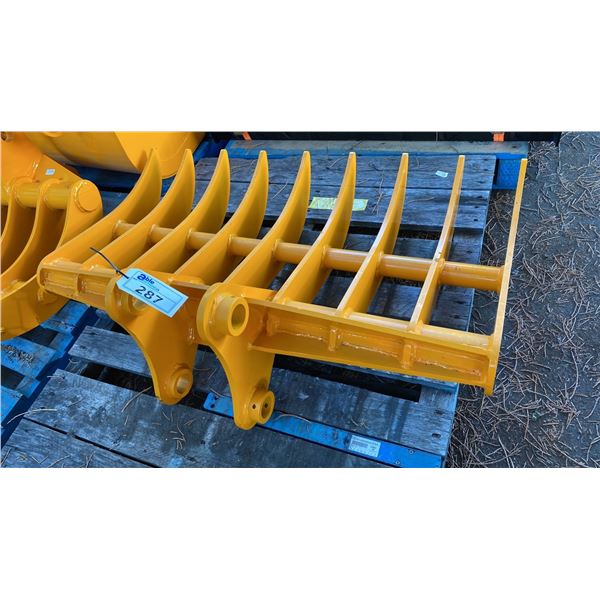 YELLOW HEAVY DUTY INDUSTRIAL MINI EXCAVATOR 44" RAKE ATTACHMENT *FITS CAT 305 EXCAVATORS*