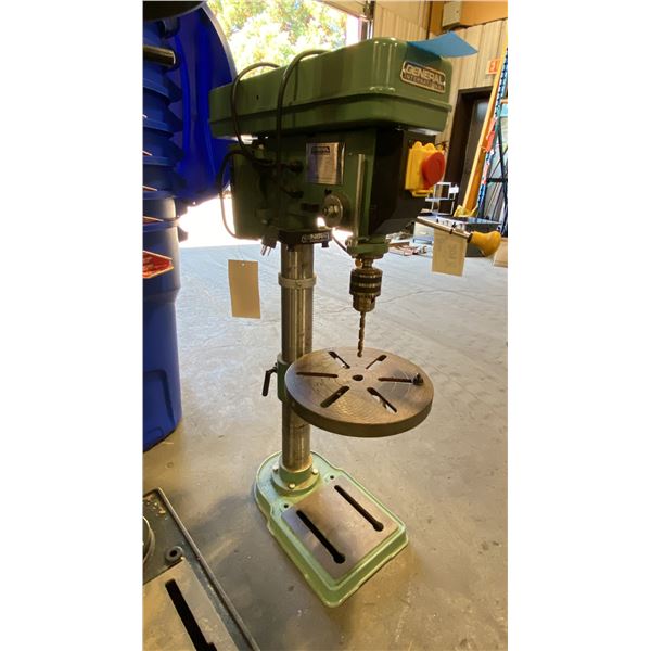 GENERAL INTERNATIONAL 75-030 M1 GREEN SINGLE PHASE ELECTRIC INDUSTRIAL FLOOR STANDING DRILL PRESS