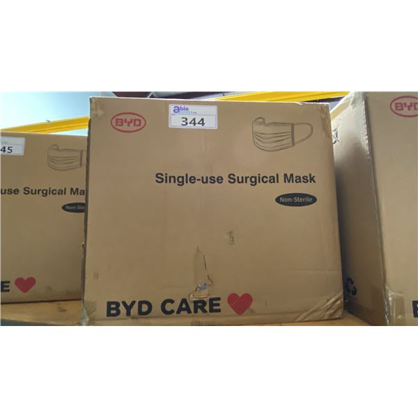 BOX OF BYD SINGLE-USE COMMERCIAL SURGICAL MASKS