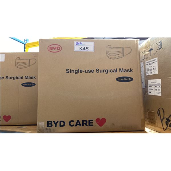 BOX OF BYD SINGLE-USE COMMERCIAL SURGICAL MASKS