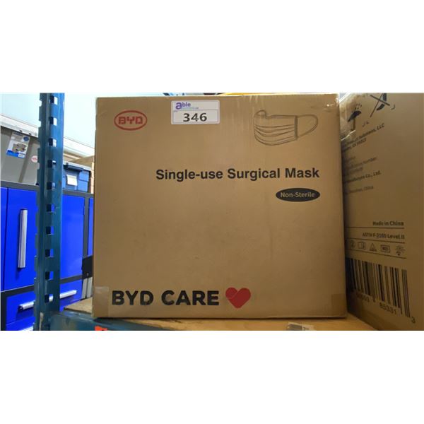 BOX OF BYD SINGLE-USE COMMERCIAL SURGICAL MASKS