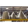 Image 1 : SET OF TWO STAINLESS STEEL COMMERCIAL CONICAL HOPPERS AND ONE CYLINDRICAL HOPPER