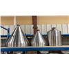 Image 2 : SET OF TWO STAINLESS STEEL COMMERCIAL CONICAL HOPPERS AND ONE CYLINDRICAL HOPPER