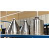 Image 3 : SET OF TWO STAINLESS STEEL COMMERCIAL CONICAL HOPPERS AND ONE CYLINDRICAL HOPPER