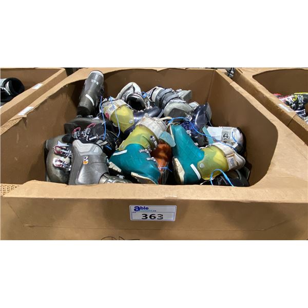 PALLET CRATE OF APPROXIMATELY 50 ASSORTED PAIRS OF SKI BOOTS *MUST TAKE ALL ON PALLET, PALLET CRATE
