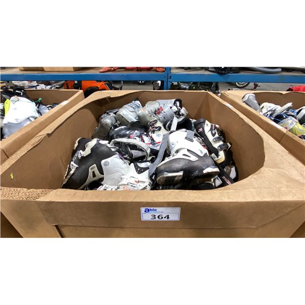 PALLET CRATE OF APPROXIMATELY 50 ASSORTED PAIRS OF SKI BOOTS *MUST TAKE ALL ON PALLET, PALLET CRATE
