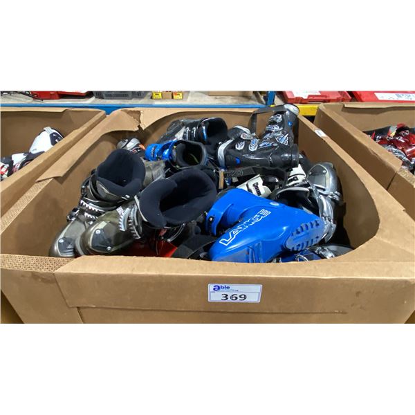 PALLET CRATE OF APPROXIMATELY 50 ASSORTED PAIRS OF SKI BOOTS *MUST TAKE ALL ON PALLET, PALLET CRATE