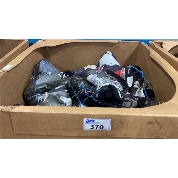 PALLET CRATE OF APPROXIMATELY 50 ASSORTED PAIRS OF SKI BOOTS *MUST TAKE ALL ON PALLET, PALLET CRATE
