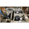 Image 1 : 5 PLASTIC BINS OF ASSORTED ELECTRICAL ITEMS, BALLAST, LIGHTS & CABLES *PLASTIC BINS INCLUDED*