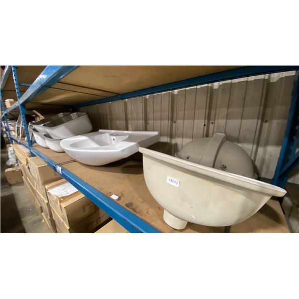 2 STAINLESS STEEL DOUBLE BASIN DROP IN SINKS & 4 PORCELAIN SINKS