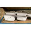 Image 6 : 2 STAINLESS STEEL DOUBLE BASIN DROP IN SINKS & 4 PORCELAIN SINKS