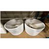 Image 2 : 4 ASSORTED PORCELAIN SINKS & 1 RED GLASS SINK
