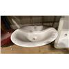 Image 4 : 4 ASSORTED PORCELAIN SINKS & 1 RED GLASS SINK