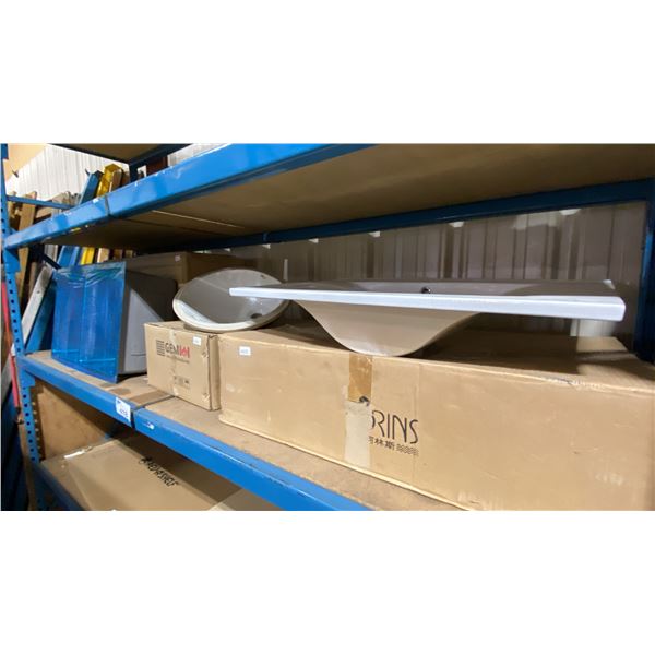 1 STAINLESS STEEL DOUBLE BASIN DROP IN SINK & 2 PORCELAIN SINKS