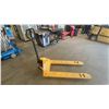 Image 1 : YELLOW 5500LB CAPACITY INDUSTRIAL PALLET JACK *WORKS, FOOT PEDAL NEEDS REPAIR*