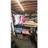 Image 1 : GROUP OF ASSORTED BABY THEME BOXES, TABLE COVERS/BLANKET COVERS *RACK NOT INCLUDED*