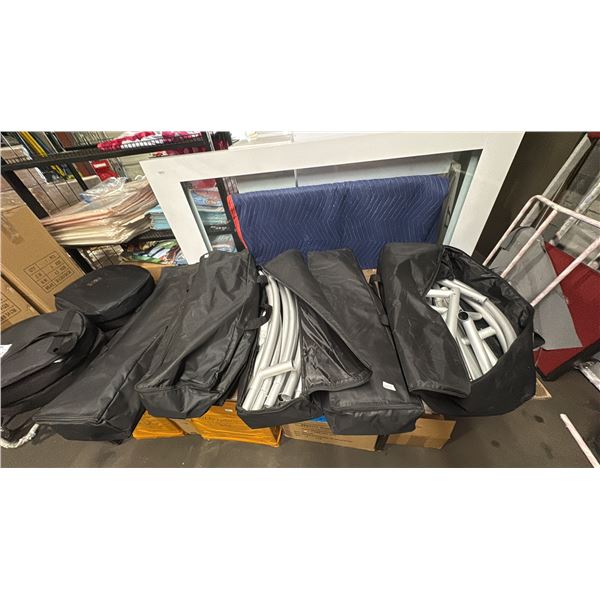 5 RECTANGULAR EVENT DISPLAY STANDS IN SOFT TRANSPORT BAGS