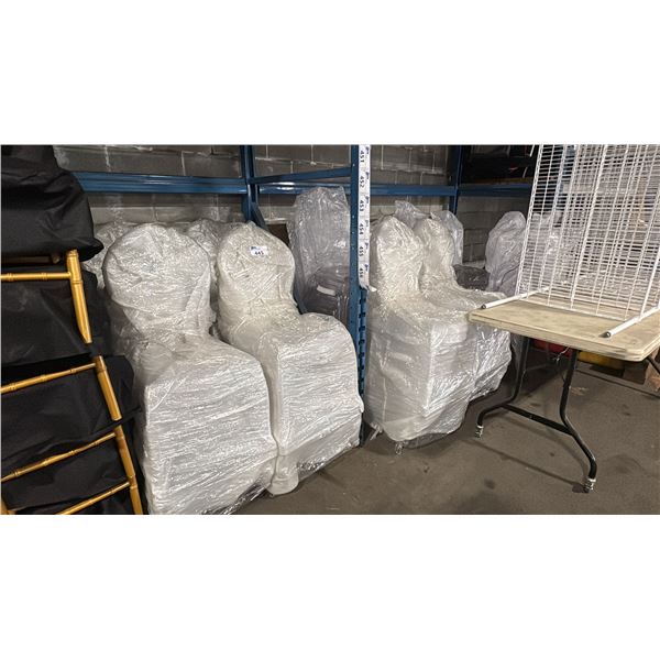 12 STACKS OF CLEAR PLASTIC STACKING EVENT CHAIRS