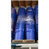 Image 1 : 4 STACKS OF 20 BLUE RUBBERMAID ROUGHNECK RECYCLE/TRASH BINS WITH LIDS- 32 GAL/ 121 L