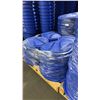 Image 2 : 4 STACKS OF 20 BLUE RUBBERMAID ROUGHNECK RECYCLE/TRASH BINS WITH LIDS- 32 GAL/ 121 L