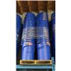 Image 1 : 4 STACKS OF 20 BLUE RUBBERMAID ROUGHNECK RECYCLE/TRASH BINS WITH LIDS- 32 GAL/ 121 L
