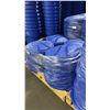 Image 2 : 4 STACKS OF 20 BLUE RUBBERMAID ROUGHNECK RECYCLE/TRASH BINS WITH LIDS- 32 GAL/ 121 L