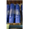 Image 1 : 4 STACKS OF 20 BLUE RUBBERMAID ROUGHNECK RECYCLE/TRASH BINS WITH LIDS- 32 GAL/ 121 L