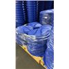 Image 2 : 4 STACKS OF 20 BLUE RUBBERMAID ROUGHNECK RECYCLE/TRASH BINS WITH LIDS- 32 GAL/ 121 L
