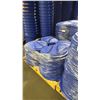 Image 2 : 4 STACKS OF 20 BLUE RUBBERMAID ROUGHNECK RECYCLE/TRASH BINS WITH LIDS- 32 GAL/ 121 L