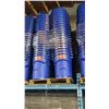 Image 1 : 4 STACKS OF 20 BLUE RUBBERMAID ROUGHNECK RECYCLE/TRASH BINS WITH LIDS- 32 GAL/ 121 L