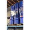 Image 1 : 4 STACKS OF 20 BLUE RUBBERMAID ROUGHNECK RECYCLE/TRASH BINS WITH LIDS- 32 GAL/ 121 L