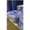 Image 2 : 4 STACKS OF 20 BLUE RUBBERMAID ROUGHNECK RECYCLE/TRASH BINS WITH LIDS- 32 GAL/ 121 L