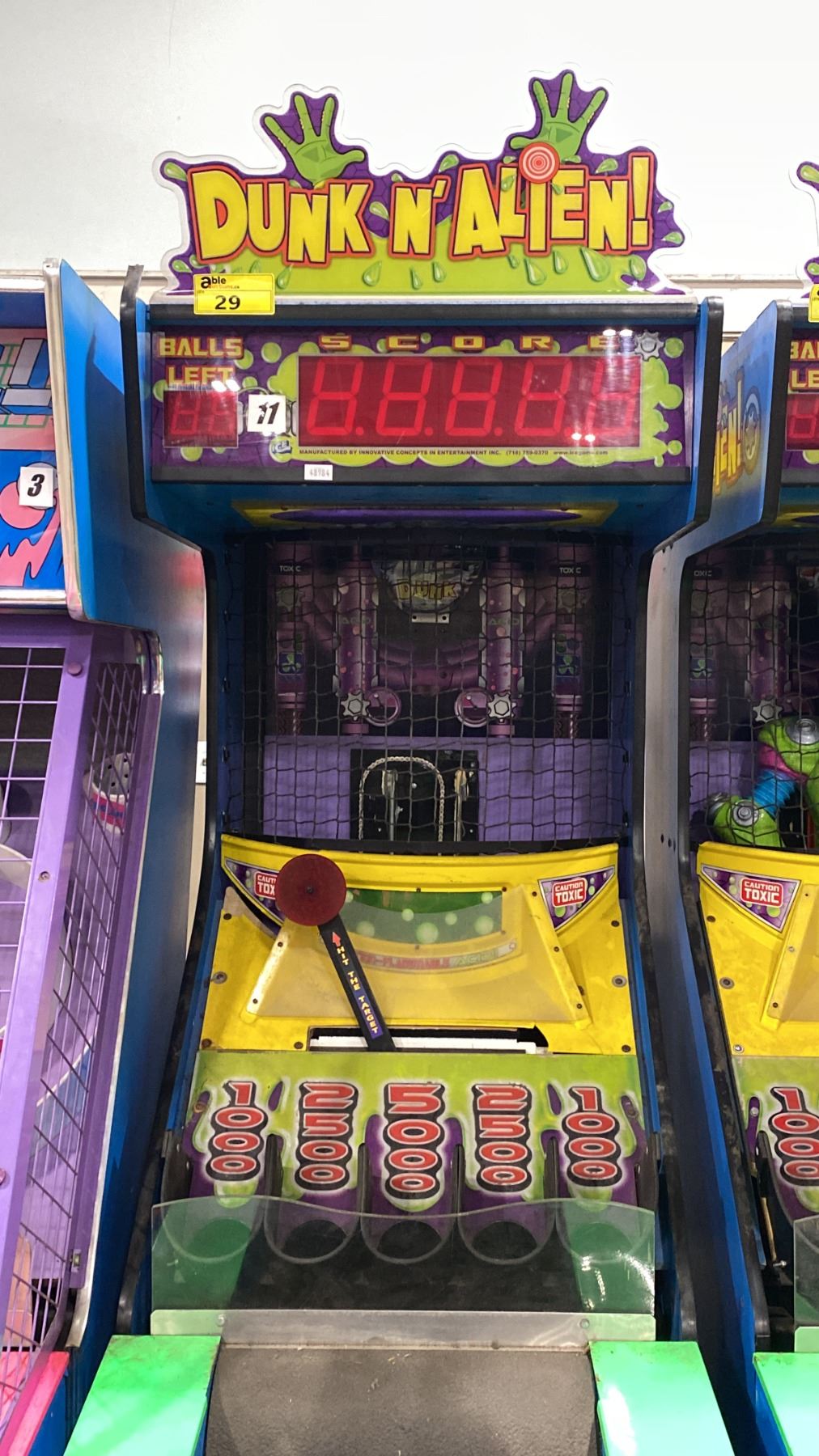 ICE GAMES DIGITAL DUNK 'N' ALIEN SKEE-BALL COMMERCIAL COIN OPERATED ...