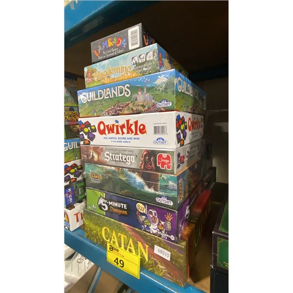 2 STACKS OF ASSORTED BOARD GAMES- SOME UNSEALED