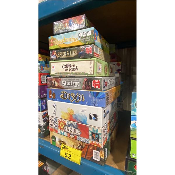 2 STACKS OF ASSORTED BOARD GAMES- SOME UNSEALED