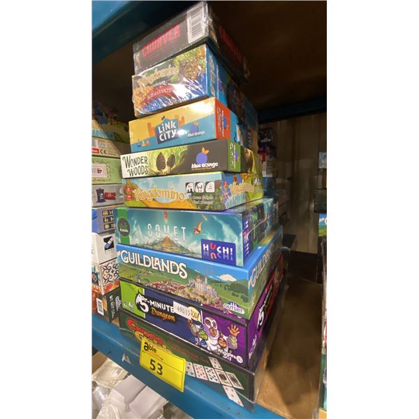 2 STACKS OF ASSORTED BOARD GAMES- SOME UNSEALED